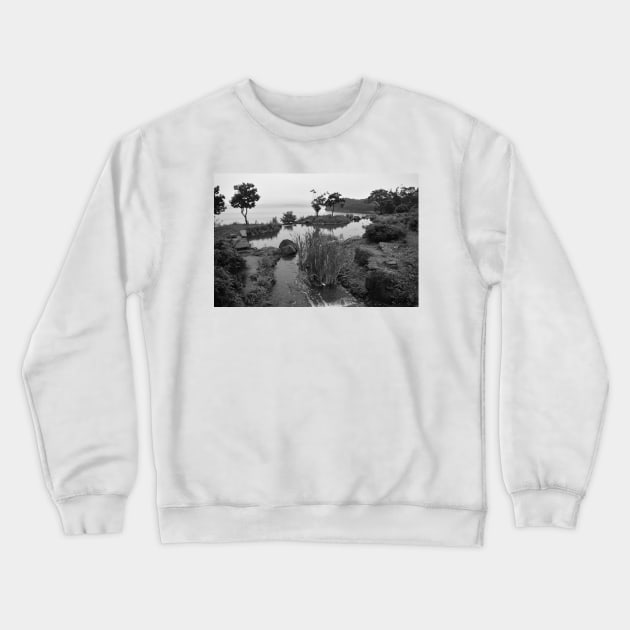 A Pond on Campus of Far East Federal University, Vladivostok, Russia Crewneck Sweatshirt by IgorPozdnyakov